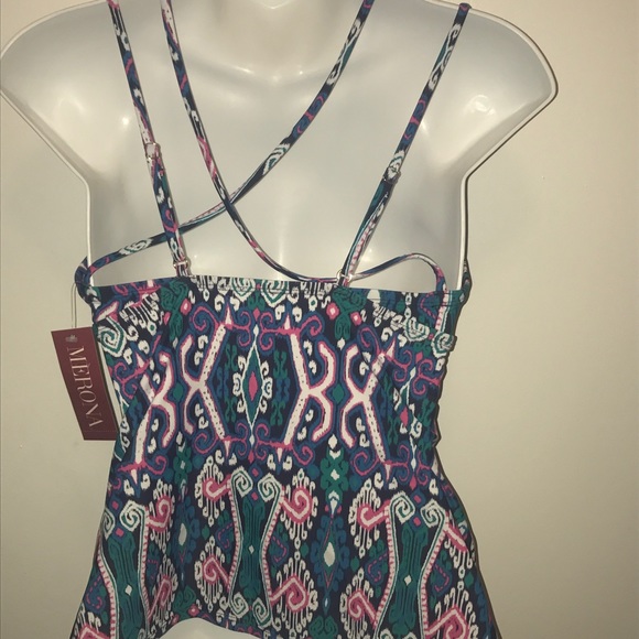 NWT Merona Strappy Back Tankini Top size Small - Picture 7 of 8